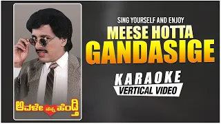 Meese Hotta Gandasige - Karaoke | Avale Nanna Hendthi | Kashinath, Bhavya | Hamsalekha|Kannada songs