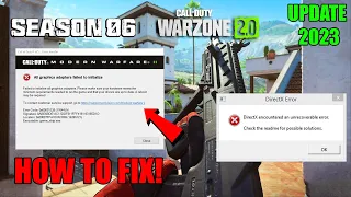 How To Fix Warzone 2.0 Season 6 Game_Ship.exe error and DirectX crashing!