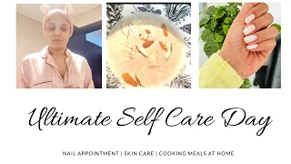 Ultimate Self Care Day : Nail Appointment | Skin Care | Cooking Meals at Home - TheBBabe Vlogs