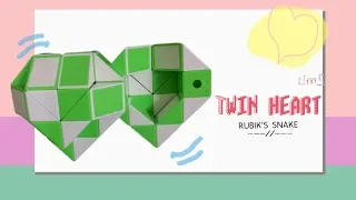 Rubik’s snake 48 : TWIN HEART - Step by step & SLOW