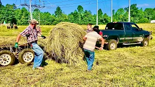 Putting up hay the old-fashion way.... loose!