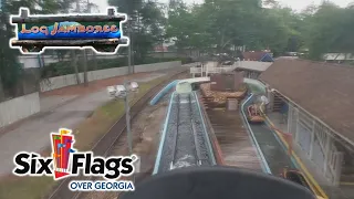 Log Jamboree POV [cloudy] - Six Flags Over Georgia, 2021 Summer | Log Flume Ride!
