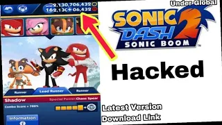 Sonic Boom/Sonic Dash 2 mod apk hack hack UNLIMITED RED STARS AND YELLOW RINGS😯😲😲👍👍👍 100%