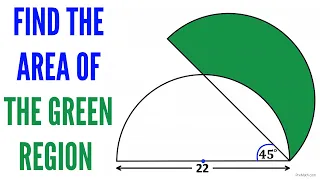 Can you find the Area of the Green Shaded Region? | Double Semicircles