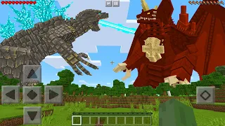 I Found GODZILLA -1 vs DESTROYAH in Minecraft Pocket Edition (Godzilla Minus One)