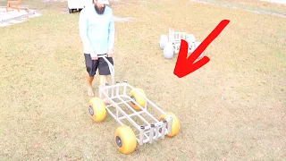 How To Add 4 Wheels To Your Beach Cart! **Life Saver**