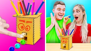 MUST TRY PARENTING HACKS WITH CARDBOARD | BUILD WITH CARDBOARD! DIY CANDY DISPENSER