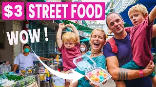 $3 BANGKOK morning market STREET FOOD Challenge (Episode 53)