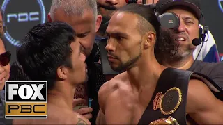 Manny Pacquiao and Keith Thurman face off before their massive title fight | WEIGH-INS | PBC ON FOX