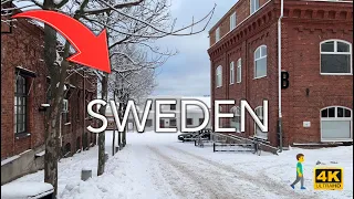 🇸🇪 【4K】❄️❄️❄️ Walking in the Snow of Jönköping, Sweden. January 2024