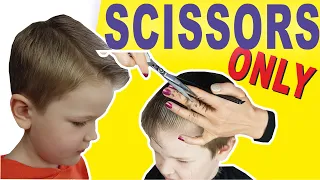 HOW TO CUT BOYS HAIR AT HOME | SCISSOR HAIRCUT TUTORIAL |