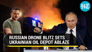 Putin’s Drones Set Ukraine Oil Depot Ablaze, Air Force Bases Also Destroyed | War Updates