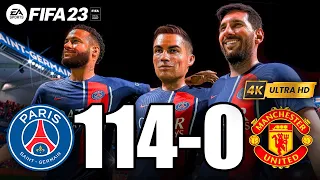 FIFA 23 - MESSI, RONALDO, MBAPPE, NEYMAR, ALL STARS PLAYS TOGETHER | PSG 92-0 MANCHESTER United