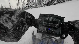 Snowbike - playing around in a burnt forest