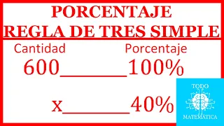 PORCENTAJE con REGLA DE TRES SIMPLE (EXPLICACIÓN) [EJEMPLOS]