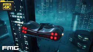 4K Video | Future City Flying Car #43 | No Copyright Stock Video