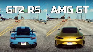 NFS Heat: Porsche 911 GT2 RS vs Mercedes-AMG GT - Drag Race