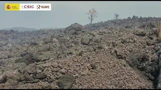 28/10/21 Reptación o creeping de la colada reactivada Erupción La Palma IGME-CSIC