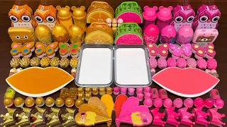 GOLD vs PINK ! Mixing Random into GLOSSY Slime ! Satisfying Slime Video #1257