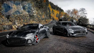 ASTON MARTIN DBS & AMG GT (Skyfall 4K Movie)