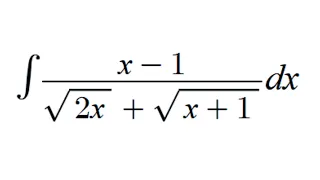 Integral de (x-1)/sqrt(2x)+sqrt(x+1) dx