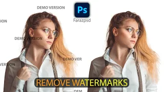 Remove watermarks in Photoshop Full Tutorial | Farazpsd |