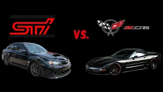 2011 Subaru STI vs C5 Corvette Z06