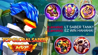 SABER TANK PRANK🤣!? ENEMY LAUGH AT MY BUILD🤫! TOP 1 PHILIPPINES SABER