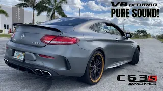 Mercedes-AMG C63 S PURE SOUND! | C63 S BRUTAL Bi-Turbo V8 Start, Revs, Downshifts & Accelerations!