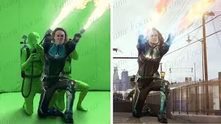 Captain Marvel Without VFX; See Behind all the CGI