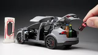 Unboxing of Tesla Model X 🖤 Diecast Model Car