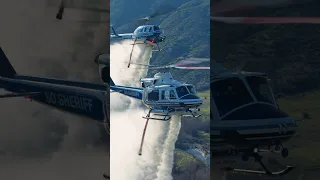 Formation drop! #SanDiego County Sheriff’s Department Bell 412EPX and 205 #Helicopters #Aviation