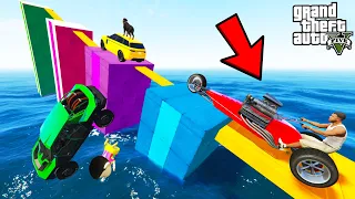 FRANKLIN TRIED CLIMBING THE STEEPEST ROAD PARKOUR RAMP CHALLENGE IN GTA 5 | SHINCHAN and CHOP