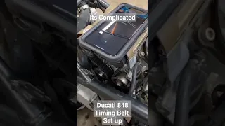 This is how they set, timing belt Ducati 848 v twin engine