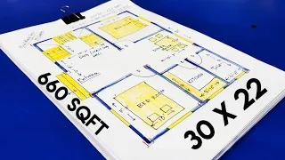 30 x 22 house plan II 30 X 22 GHAR KA NAKSHA II 30 X 22 HOUSE DESIGN