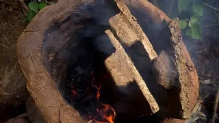 Primitive Technology: Build House-part 3-Roof tile!