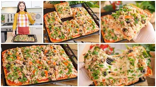 بيتزا كاري تونسية متاع زمان خفة وبنة من اليوم ما عادش تستغناو عليها أفضل من الجاهزة😋Pizza carrée