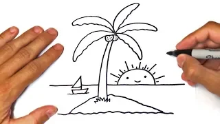 How to draw a Island for kids | Island Easy Draw Tutorial