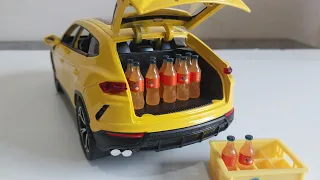 miniaturas lamborghini urus escala 1:24 garrafas fanta porta malas #car #toys #miniatureautomobiles