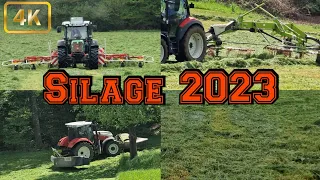 [4K] Silage 2023 Voller Einsatz ( 2x Steyr Case Deutz ) Mähen Wenden Schwaden.