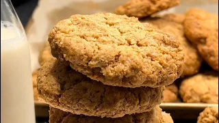 Chunky CRUNCH Delicious Oat Cookies || Coffee Time Cookies || School Snacks