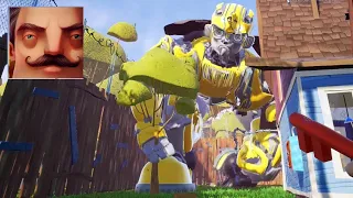 Hello Neighbor - My New Neighbor Transformers Bumblebee Act 2 Hole Gameplay Walkthrough