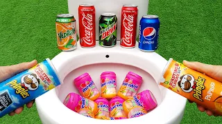 PRINGLES vs Double Cola, Fanta, Mtn Dew, Pepsi, Yedigün and Mentos vs Popüler Sodas in the toilet