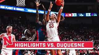 Duquesne at Nebraska | Highlights | Big Ten Men's Basketball | Nov. 22, 2023