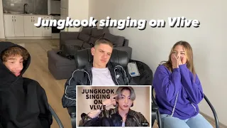 Reacting to Jungkook singing on Vlive (compilation)