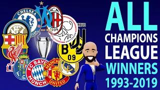 Champions League Winners 1993-2019 | timelapse | Все победители Лиги Чемпионов УЕФА