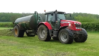 Slurry Spreading after silage with Massey Ferguson 7616 & Major