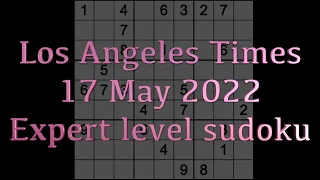 Sudoku solution – Los Angeles Times sudoku 17 May 2022 Expert level