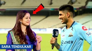 Shubhman Gill Blushing When Sara Tendulkar Interviewed With His Before Start Match |