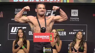 UFC 262: Michael Chandler vs. Charles Oliveira Weigh-in Staredown - MMA Fighting